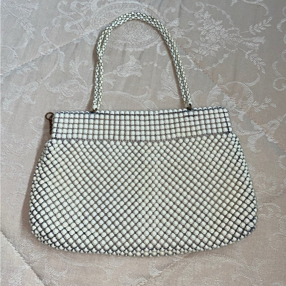Elegant White Beaded Women's Bag